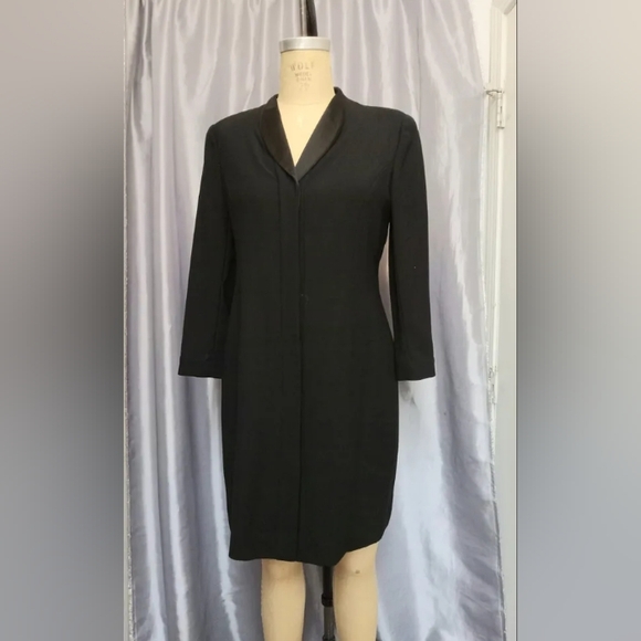 Vintage Giorgio Armani Le Collection Black "Tuxedo" Dress size 12 - Picture 1 of 2